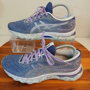 Asics Gel-Nimbus 24 Womens 9 Blue Running Shoes Sneakers Athletic 1012B370